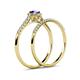 6 - Selena Prima 1.07 ctw of Tanzanite Accented Natural Diamonds Halo Bridal Set Ring 