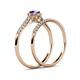 6 - Selena Prima 1.07 ctw of Tanzanite Accented Natural Diamonds Halo Bridal Set Ring 