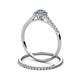 5 - Selena Prima 1.09 ctw of Blue Topaz Accented Natural Diamonds Halo Bridal Set Ring 