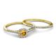 4 - Selena Prima 1.09 ctw of Citrine Accented Natural Diamonds Halo Bridal Set Ring 