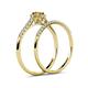 6 - Selena Prima 1.09 ctw of Citrine Accented Natural Diamonds Halo Bridal Set Ring 