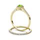 5 - Selena Prima 1.13 ctw of Peridot Accented Natural Diamonds Halo Bridal Set Ring 