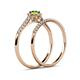 6 - Selena Prima 1.13 ctw of Peridot Accented Natural Diamonds Halo Bridal Set Ring 