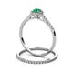 5 - Selena Prima 1.09 ctw of Emerald Accented Natural Diamonds Halo Bridal Set Ring 