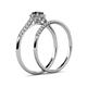 6 - Selena Prima 1.11 ctw of Black Diamond Accented Natural Diamonds Halo Bridal Set Ring 