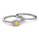 4 - Selena Prima 1.11 ctw of Yellow Sapphire Accented Natural Diamonds Halo Bridal Set Ring 