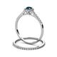 5 - Selena Prima 1.11 ctw of London Blue Topaz Accented Natural Diamonds Halo Bridal Set Ring 