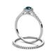 5 - Selena Prima 1.09 ctw of Blue Diamond Accented Natural Diamonds Halo Bridal Set Ring 