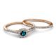 4 - Selena Prima 1.09 ctw of Blue Diamond Accented Natural Diamonds Halo Bridal Set Ring 