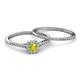 4 - Selena Prima 1.09 ctw of Yellow Diamond Accented Natural Diamonds Halo Bridal Set Ring 