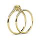 6 - Selena Prima 1.09 ctw of Yellow Diamond Accented Natural Diamonds Halo Bridal Set Ring 