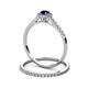 5 - Selena Prima 1.16 ctw of Blue Sapphire Accented Natural Diamonds Halo Bridal Set Ring 