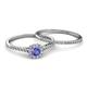 4 - Selena Prima 1.07 ctw of Tanzanite Accented Natural Diamonds Halo Bridal Set Ring 