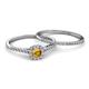 4 - Selena Prima 1.09 ctw of Citrine Accented Natural Diamonds Halo Bridal Set Ring 