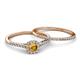 4 - Selena Prima 1.09 ctw of Citrine Accented Natural Diamonds Halo Bridal Set Ring 