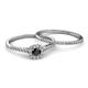 4 - Selena Prima 1.11 ctw of Black Diamond Accented Natural Diamonds Halo Bridal Set Ring 