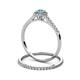 5 - Selena Prima 1.09 ctw of Aquamarine Accented Natural Diamonds Halo Bridal Set Ring 