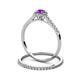 5 - Selena Prima 1.09 ctw of Amethyst Accented Natural Diamonds Halo Bridal Set Ring 