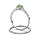 5 - Selena Prima 1.13 ctw of Peridot Accented Natural Diamonds Halo Bridal Set Ring 