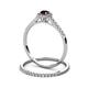 5 - Selena Prima 1.13 ctw of Red Garnet Accented Natural Diamonds Halo Bridal Set Ring 