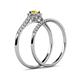 6 - Selena Prima 1.11 ctw of Yellow Sapphire Accented Natural Diamonds Halo Bridal Set Ring 