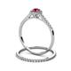 5 - Selena Prima 1.11 ctw of Ruby Accented Natural Diamonds Halo Bridal Set Ring 