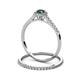 5 - Selena Prima 1.13 ctw of Created Alexandrite Accented Natural Diamonds Halo Bridal Set Ring 