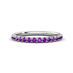 Kalina ctw Amethyst Stone Wedding Band ctw Amethyst Stone Wedding Band in K White Gold
