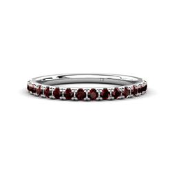 Kalina ctw Red Garnet Stone Wedding Band ctw Red Garnet Stone Wedding Band in K White Gold