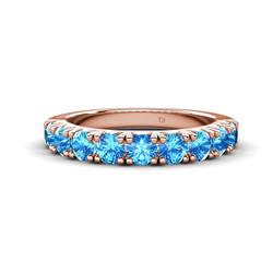 Malaine ctw Blue Topaz Stone Wedding Band ctw Blue Topaz Stone Wedding Band in K Rose Gold