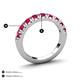 3 - Malaine 0.90 ctw Ruby (3.00 mm) 9 Stone Wedding Band 