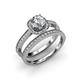 1 - Renee 0.77 ctw Lab Grown Diamond (4.80 mm) Accented Natural Diamonds Halo Bridal Set Ring 