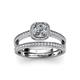 2 - Renee 0.77 ctw Lab Grown Diamond (4.80 mm) Accented Natural Diamonds Halo Bridal Set Ring 