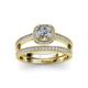 2 - Renee 0.77 ctw Natural Diamond (4.80 mm) Halo Bridal Set Ring 