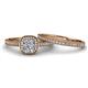 3 - Renee 0.77 ctw Natural Diamond (4.80 mm) Halo Bridal Set Ring 