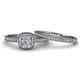 3 - Renee 0.77 ctw Lab Grown Diamond (4.80 mm) Accented Natural Diamonds Halo Bridal Set Ring 