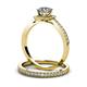 4 - Renee 0.77 ctw Natural Diamond (4.80 mm) Halo Bridal Set Ring 