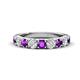 1 - Malaine 0.80 ctw Amethyst and Lab Grown Diamonds (3.00 mm) 9 Stone Wedding Band 