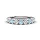 1 - Malaine 0.80 ctw Aquamarine and Lab Grown Diamonds (3.00 mm) 9 Stone Wedding Band 