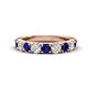 1 - Malaine 1.00 ctw Blue Sapphire and Lab Grown Diamonds (3.00 mm) 9 Stone Wedding Band 