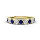 1 - Malaine 1.00 ctw Blue Sapphire and Lab Grown Diamonds (3.00 mm) 9 Stone Wedding Band 