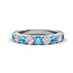 1 - Malaine 0.85 ctw Blue Topaz and Lab Grown Diamonds (3.00 mm) 9 Stone Wedding Band 