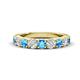 1 - Malaine 0.85 ctw Blue Topaz and Lab Grown Diamonds (3.00 mm) 9 Stone Wedding Band 