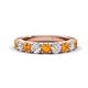 1 - Malaine 0.80 ctw Citrine and Lab Grown Diamonds (3.00 mm) 9 Stone Wedding Band 