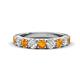 1 - Malaine 0.80 ctw Citrine and Lab Grown Diamonds (3.00 mm) 9 Stone Wedding Band 