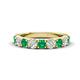 1 - Malaine 0.90 ctw Emerald and Lab Grown Diamonds (3.00 mm) 9 Stone Wedding Band 