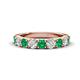 1 - Malaine 0.90 ctw Emerald and Lab Grown Diamonds (3.00 mm) 9 Stone Wedding Band 