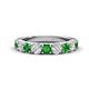 1 - Malaine 0.98 ctw Green Garnet and Lab Grown Diamonds (3.00 mm) 9 Stone Wedding Band 