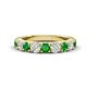 1 - Malaine 0.98 ctw Green Garnet and Lab Grown Diamonds (3.00 mm) 9 Stone Wedding Band 