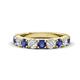 1 - Malaine 0.80 ctw Iolite and Lab Grown Diamonds (3.00 mm) 9 Stone Wedding Band 